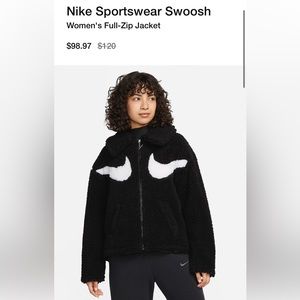Nike Sportswear Swoosh Full-Zip Black Jacket NWT